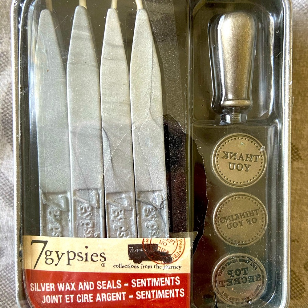 7 Gypsies Silver Wax and Seal Set - Sentiments